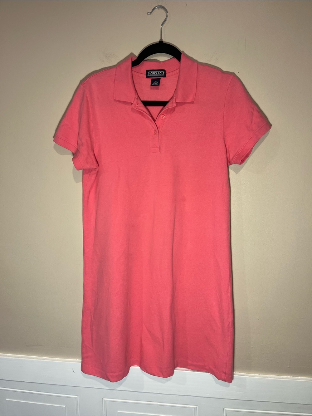 Lands' End Coral Pink Polo Dress